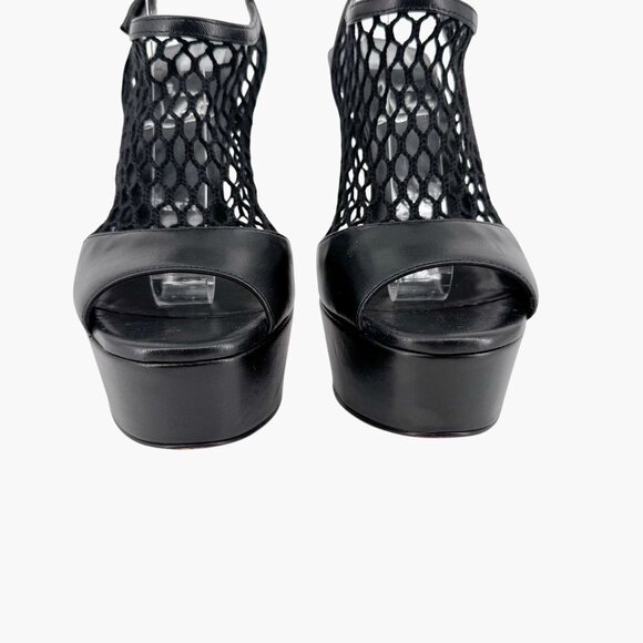 Christian Louboutin Plougesta Alta Black Fishnet Platform Pump Heel Size 38 US 8 - Picture 6 of 15